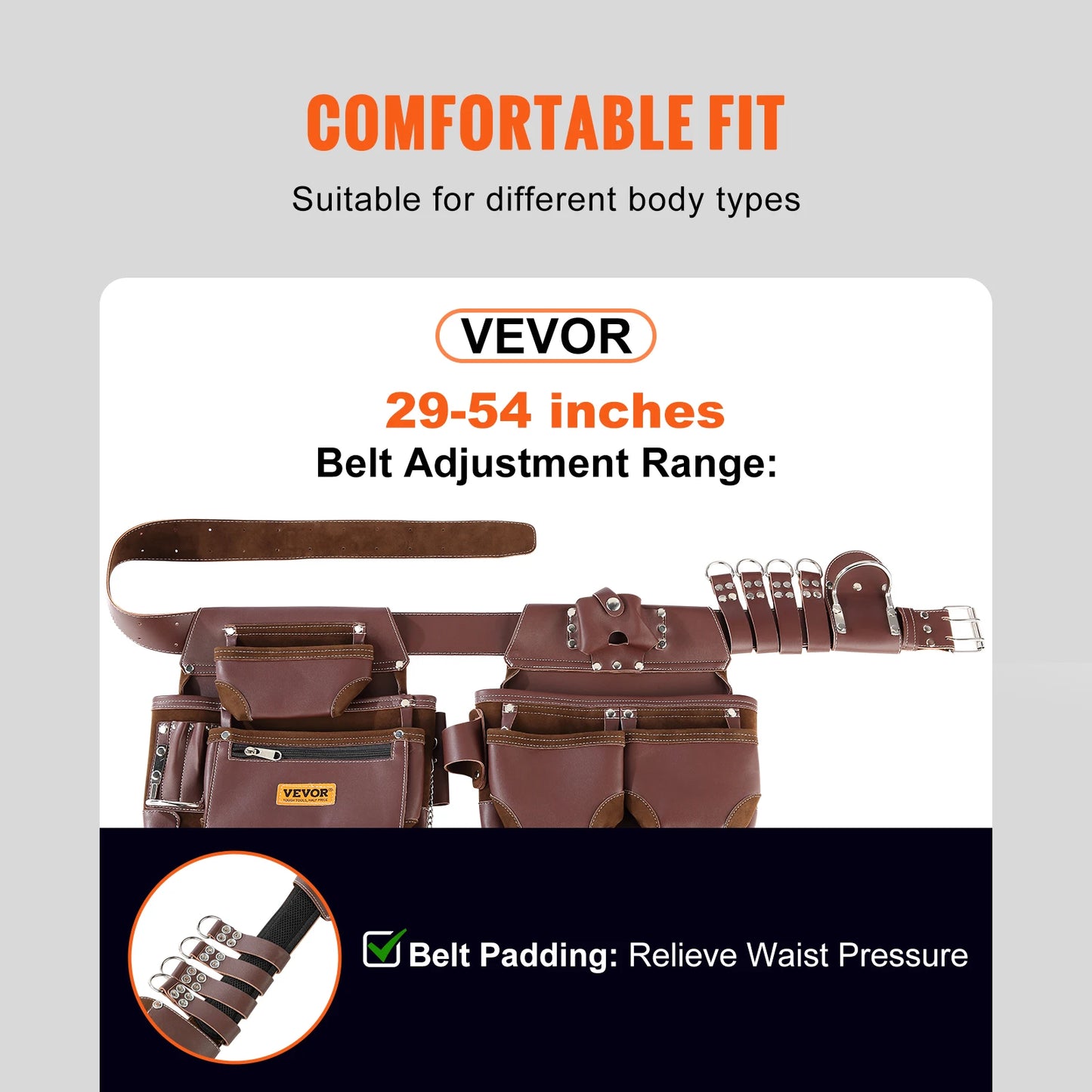 VEVOR 22 Pockets Tool Belt for Electrician Carpenter Handyman Woodworker