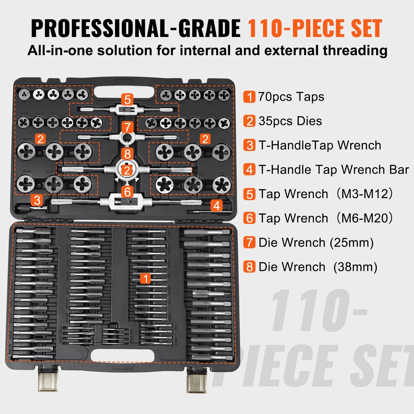 Tap and Die Set Metric or SAE Standard Threading Tool