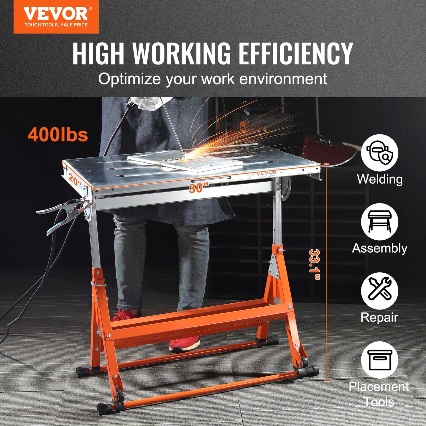 Foldable Welding Table Flexible Height