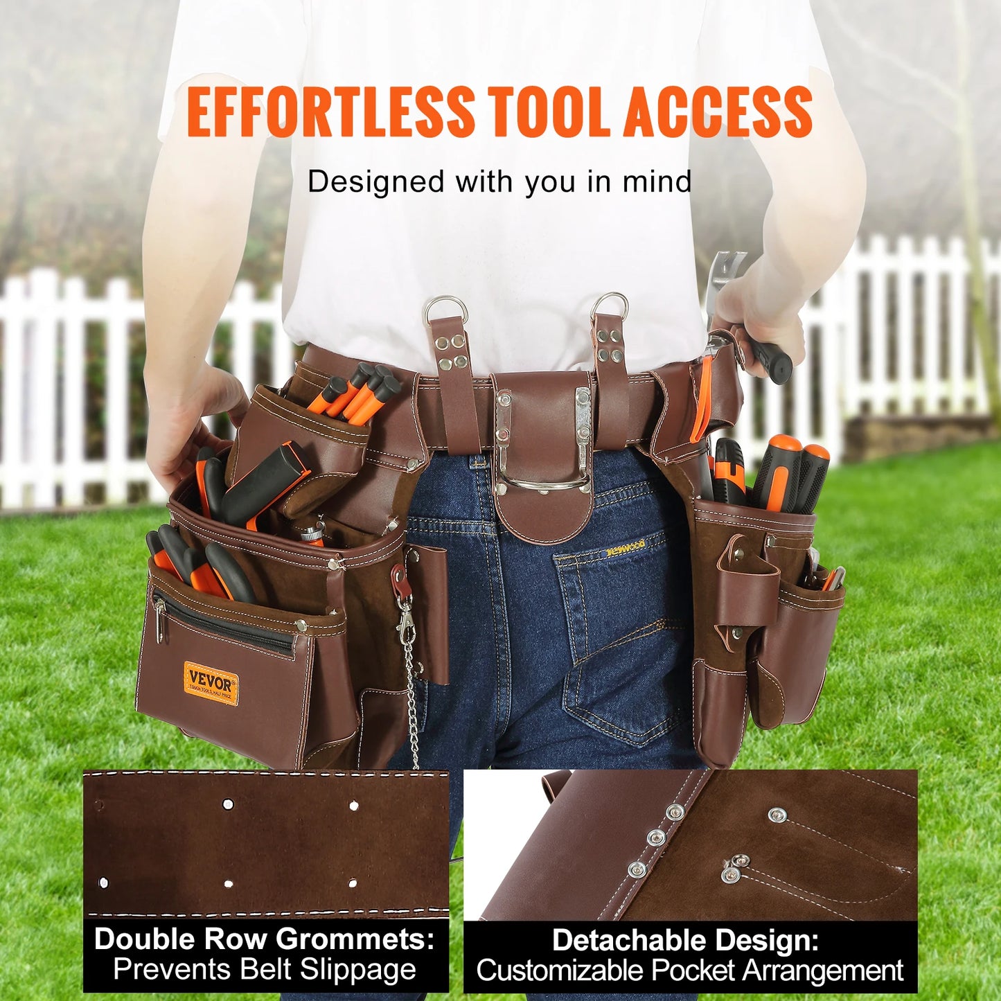 VEVOR 22 Pockets Tool Belt for Electrician Carpenter Handyman Woodworker