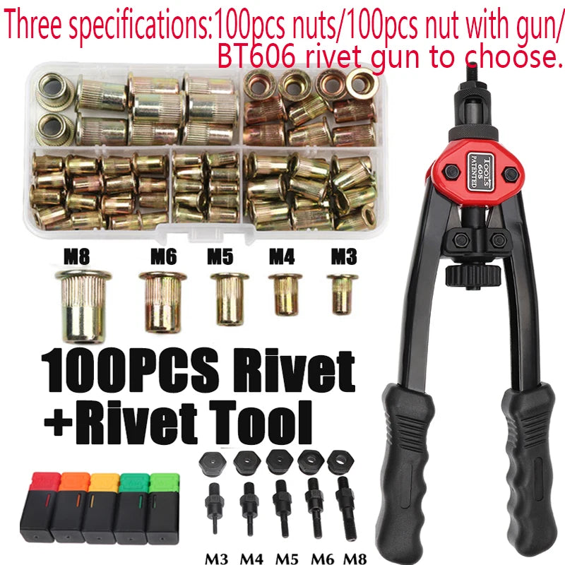 Rivet Nut +Hand Threaded Rivet Nuts Gun