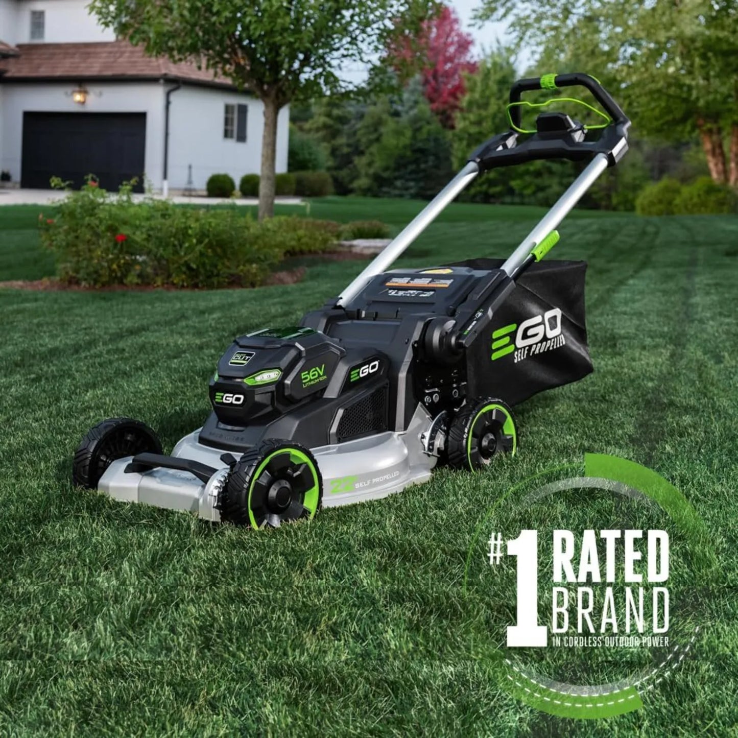 22inch Aluminum Deck Self-Propelled Lawn Mower, Battery and Turbo Charger Included